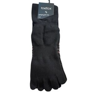 ToeSox Womens Scrunch Knee High Socks M Black Grip Pilates Yoga Ballet Core